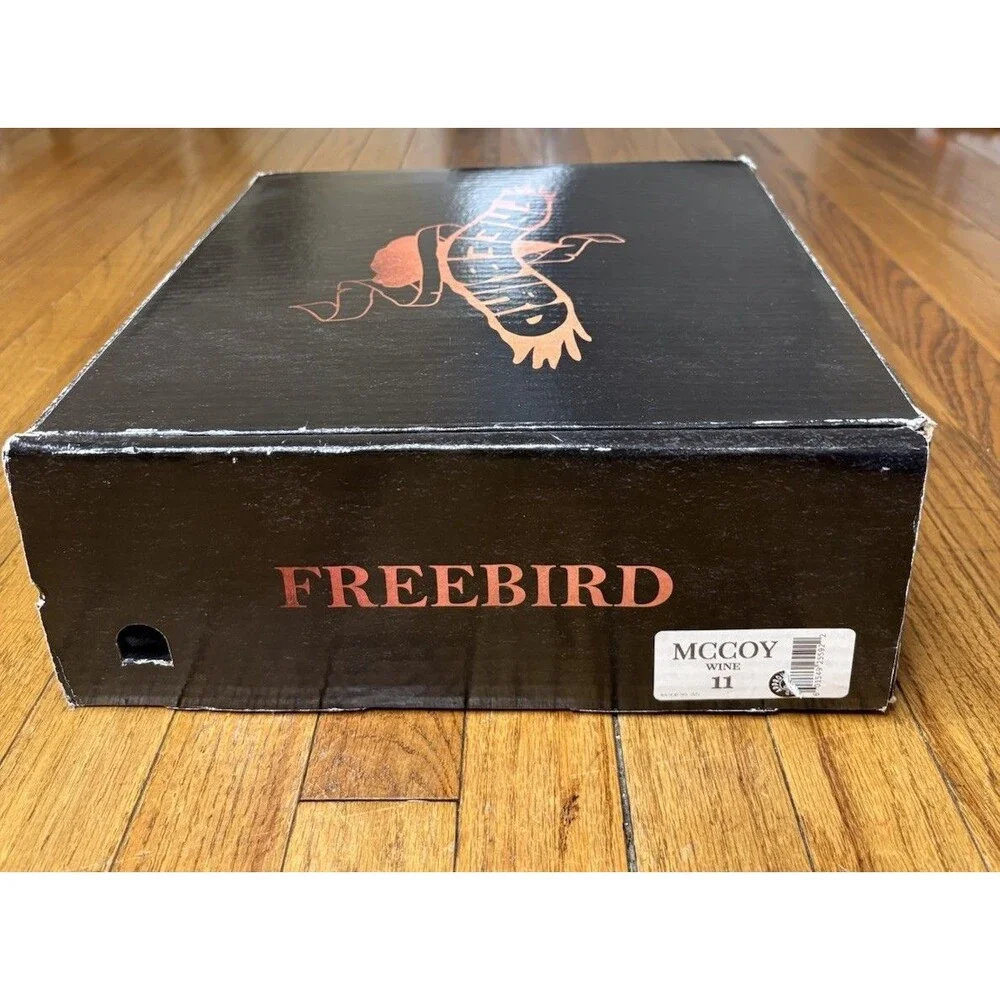Freebird McCoy Burgundy Wine Leather Western Ankle Boots Men's Size 11 EUC Box